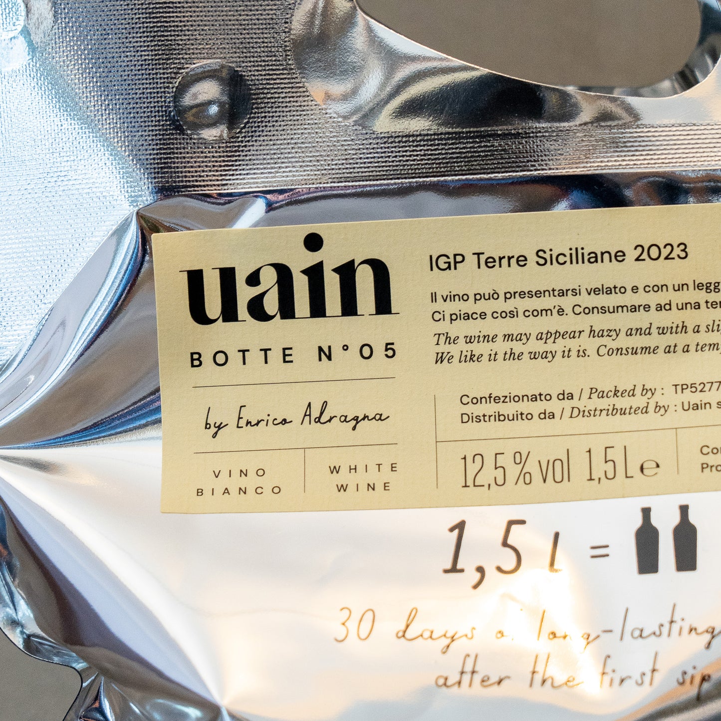 【白ワイン】2023 NO.5 テッレ シチリアーネ ビアンコ 1500ml ウアイン
